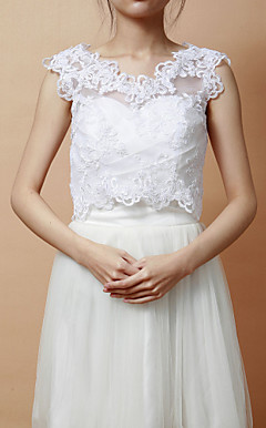 Elegant Sleeveless Lace Special Occasion Jacket/ Wedding Wrap (More Colors)