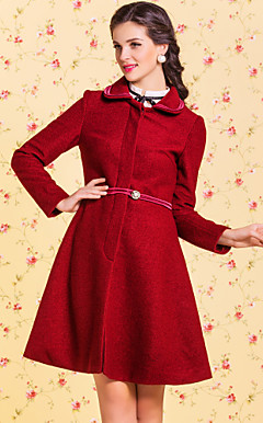 ts do vintage de lapela auto casaco de tweed com cinto balanço