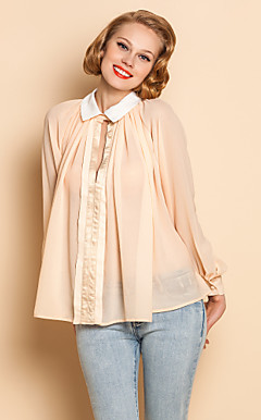 TS Nude Small Lapel Chiffon Blouse