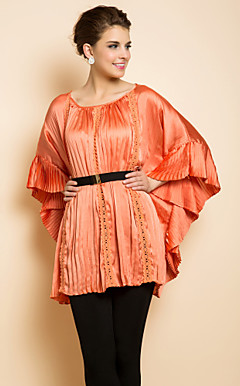 TS Pleats Lacing Hem Bluse