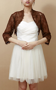3/4 Sleeve Lace/Satin Evening/Wedding Wrap/Jacket (More Colors)