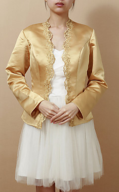 Mooie lange mouwen satijn avond / bruiloft wrap / Jacket (meer kleuren)