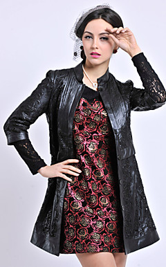Manches 3/4 col en peau de mouton permanent Casual / Parti Coat (plus de couleurs)