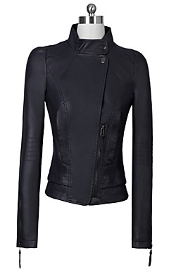 Belle manches longues Col PU permanent Casual / Parti Jacket