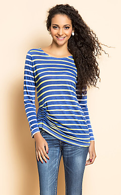 TS Stripes Jersey Gathered Blouse