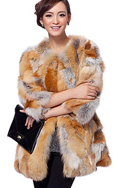 Manches 3/4 sans col en fourrure de Fox Casual / Parti Manteau