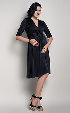 A-line V-neck Knee-length Chiffon Maternity Cocktail Dress