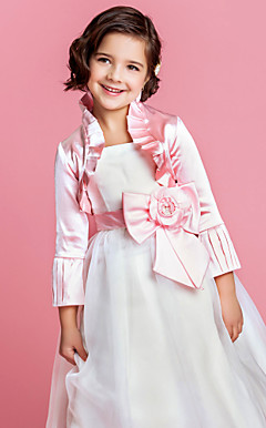 Delicate satijn met lange mouwen Flower Girl Party / bruiloft jas / Wrap (meer kleuren)