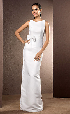 Sheath/Column Bateau Floor-length Chiffon Wedding Dress