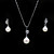  O ouro 14k branco branco 7.5 - 8 milímetros colar fw aa pérola e brincos set (xzz058)