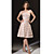  una línea de la rodilla-longitud Strapless satinado vestido de dama de honor (hsx137) (inicio de 3 unidades) envío gratuito