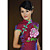  mandarine manches courtes col mi-longueur de la soie cheongsam / qipao / chinese robe (hgqp086)
