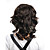  Capless Medium Length Synthetic Black European Weave Hair Wig