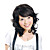 Capless Medium Length Synthetic Black European Weave Hair Wig