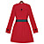  Double Breasted Long Sleeves Round Neckline A-line Satin Belted Wool Women's Coats(0104AK009-0676)