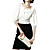  Round Neckline Flowers Embellished Puff Sleeves Half Sleeves Shirt / Women's Shirts  (FF-4201BE105-0736)
