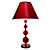  Red Acrylic Table Light with Fabric Shade (E27 Bulb Base)