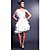  A-line One Shoulder Knee-length Sleeveless Elastic Satin/ Chiffon Quick Delivery Dress (OFGH488)