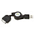 2000mAh USB Rechargeable External Battery Pack with Retractable USB Cable for iPhone 4 - Black