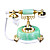  telefone antigo azul jade (0666-y-07B)