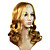  Full Lace Long 100% Human Hair Blonde Curly Hair Wig