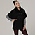  Black Cloak Style Double-breasted Hairy Collar With Belt Coat / Women's Coats (FF-B-0736742)