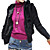  manches poils de lapin long avant vêtements pull à glissière / fourrure des femmes et en cuir (ff-e-bk0736010)