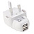  Dual UK USB Mains Charger for iPad/iPad 2/iPhone/iPod (White)