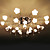  22-light K9 Crystal Ceiling Light With Mini Floral Glass Lampshade (0942-98012-C-22)