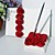  Bold Red Luxury Rose Lined Wedding Guest Book and Pen Set