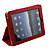 Estuche Duro de Cuero PU + Soporte para el Apple iPad - En Rojo