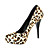  ante los tacones altos superior cerrado de los pies con zapatos de leopardo de impresión de la moda (0987-oesea111)