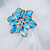  la boda cojín de raso liso con flores de metal azul