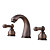  Antique Brass Widespread Two Handles Bathroom Sink Faucet(QH00302-0599)
