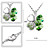  vert cristal brillant et alliage de platine plaqué collier à pendentif
