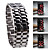  Black Metal Strip Digital Lava Style Iron Sport Mens Red LED Faceless Wrist Watch