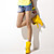  toevallige kristal verfraaid denim shorts
