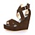  tomaia in camoscio tacco partito cuneo / scarpe da sera (1247-qm1565-2) più colori disponibili