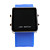  Silicone Band Love Couple Jelly Sport Style Square LED Wrist Watch - Blue & Red
