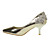  Elegant Leatherette Upper Low Heel Closed Toe With Rhinestone Beading Wedding/ Party Shoes