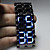 Black Metal Strip Digital Lava Style Iron Sport Couple Blue LED Faceless Wrist Watch