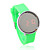  unisex gelé sports stil krystal runde spejl ansigt rødt lys ført armbåndsur - grøn