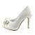  satijn bovenste naaldhak peep toe / pompen met strass / imitatie parel bruiloft bruids schoenen