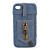  Zipper Hard Case Protector Back Cover Shell Jean Design For IPhone4