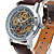  Montre Automatique avec Gravure pour Homme, En Cuir PU
