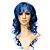  capless longue fibre 100% kasi bleu partie perruque costume
