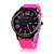  silicone grande banda clássica de discagem moda quartzo relógio mulheres homens casual - rosa vermelha