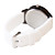  silicone grande banda clássica de discagem moda quartzo relógio mulheres homens casual - branco