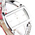  Red PU Leather Band Women's Quartz Wrist Watch with Crystal Decoration