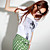  impressão menina de vidro t-shirt